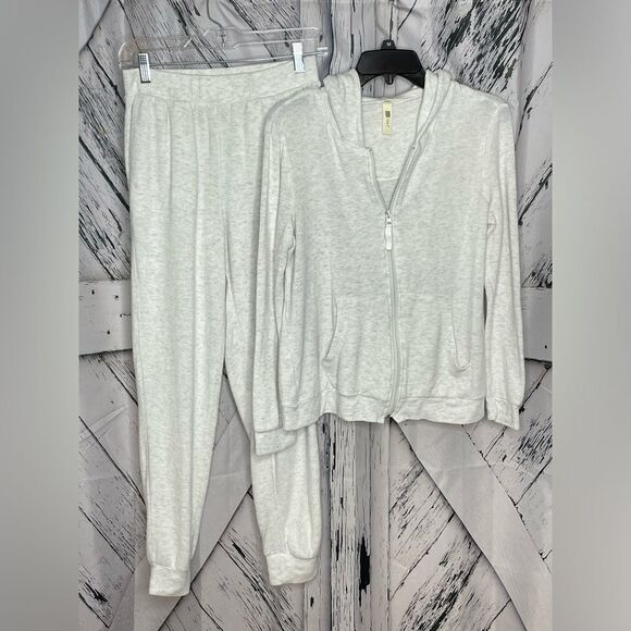 La Cera Comfort Zipper Hoodies and Pants Oatmeal Small - Picture 1 of 9